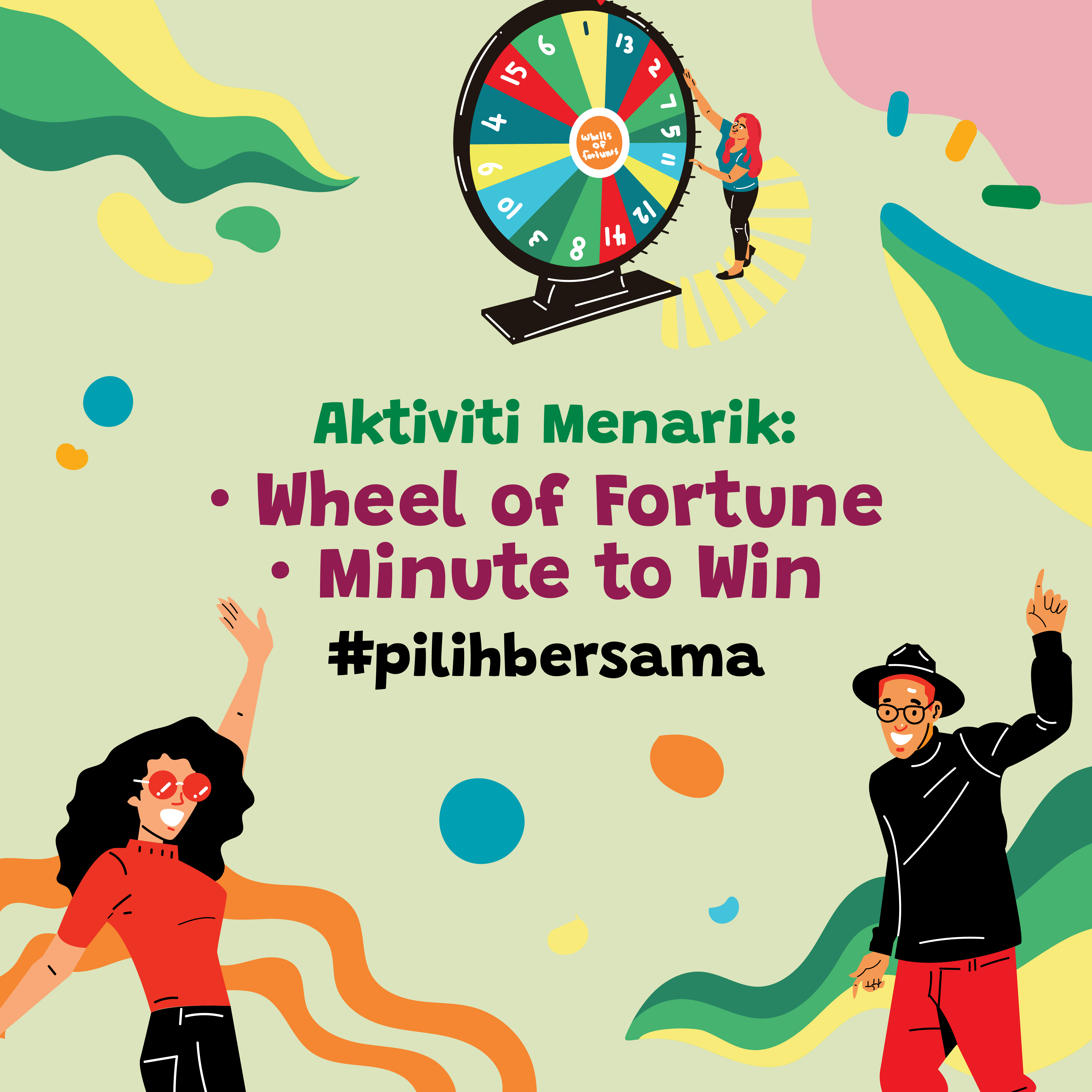 Aktiviti Menarik - Whheel of Fortune, Minute to Win